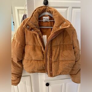 Urban Outfitters Cropped Corduroy Puffer.